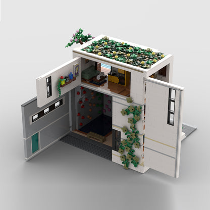 moc-239743 modern climbing gym & apartment building blocks set(2174pcs)