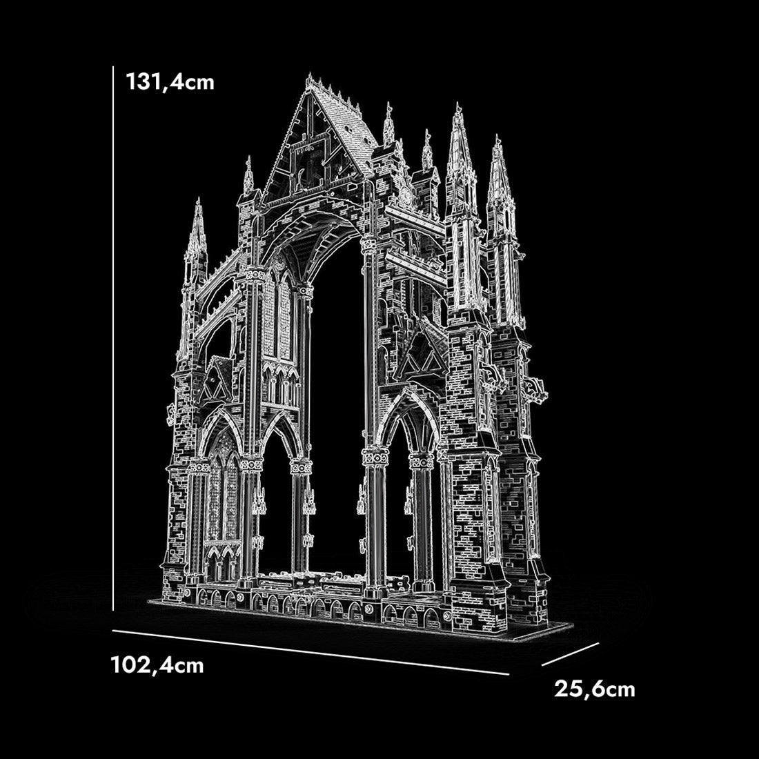 moc-172185 1:42 gothic cathedral cross-section model building blocks set
