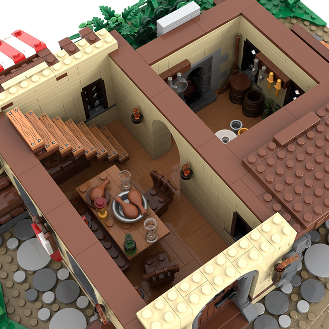 moc-224458 medieval tavern building blocks set(4783pcs)