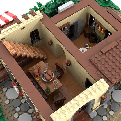 moc-224458 medieval tavern building blocks set(4783pcs)
