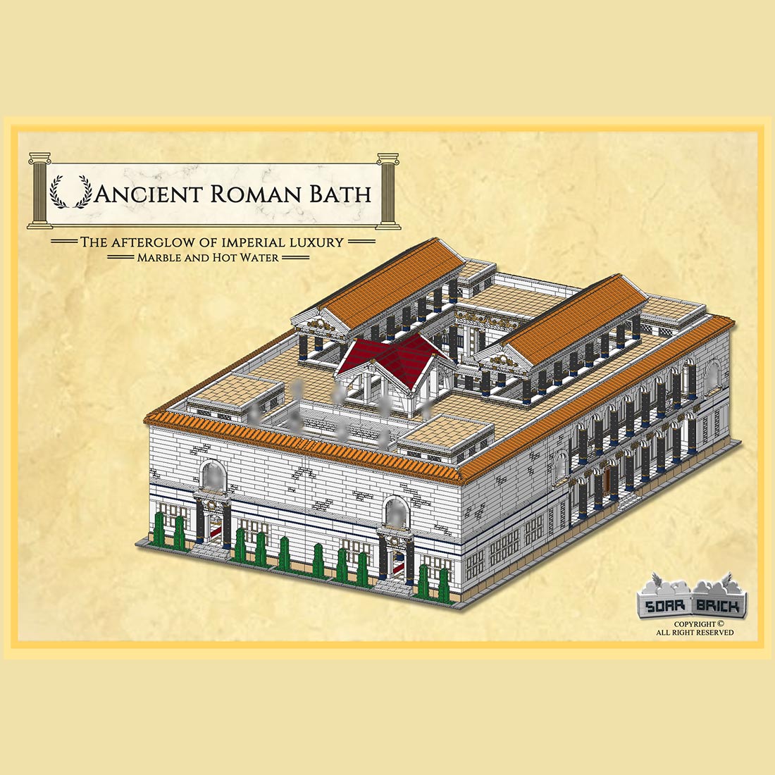 ancient roman bath building block set (30812pcs)