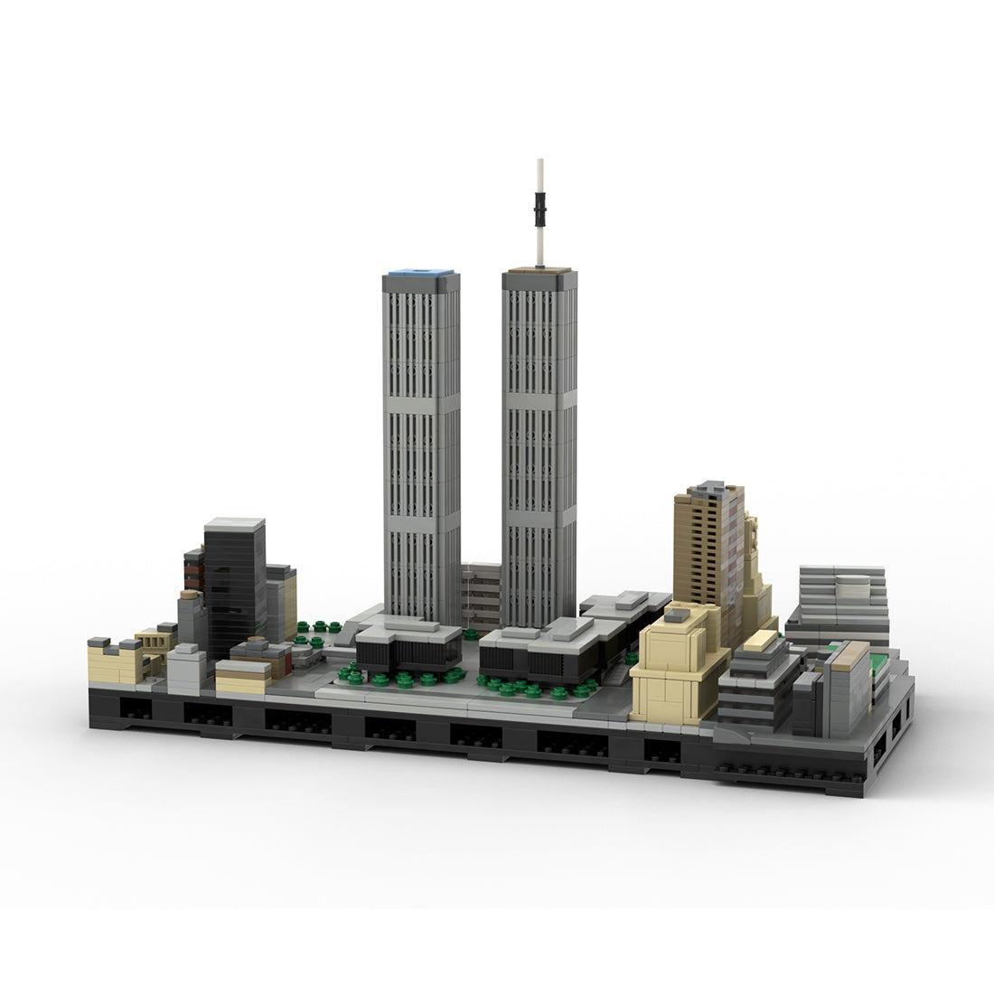 fanbrick moc 24643 old world trade center skyline building blocks