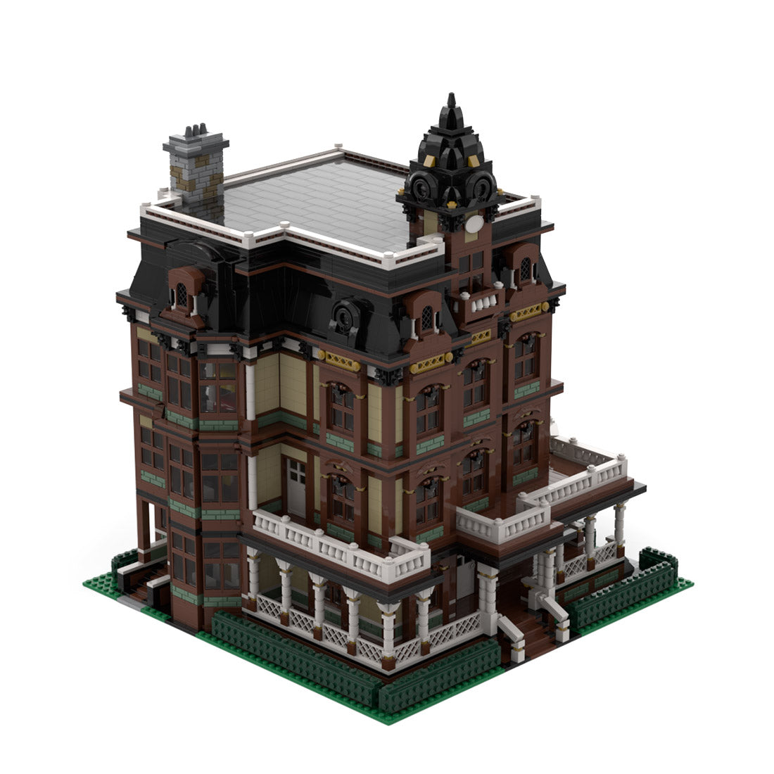 queen anne house architectural street scene building blocks