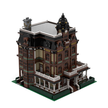 queen anne house architectural street scene building blocks