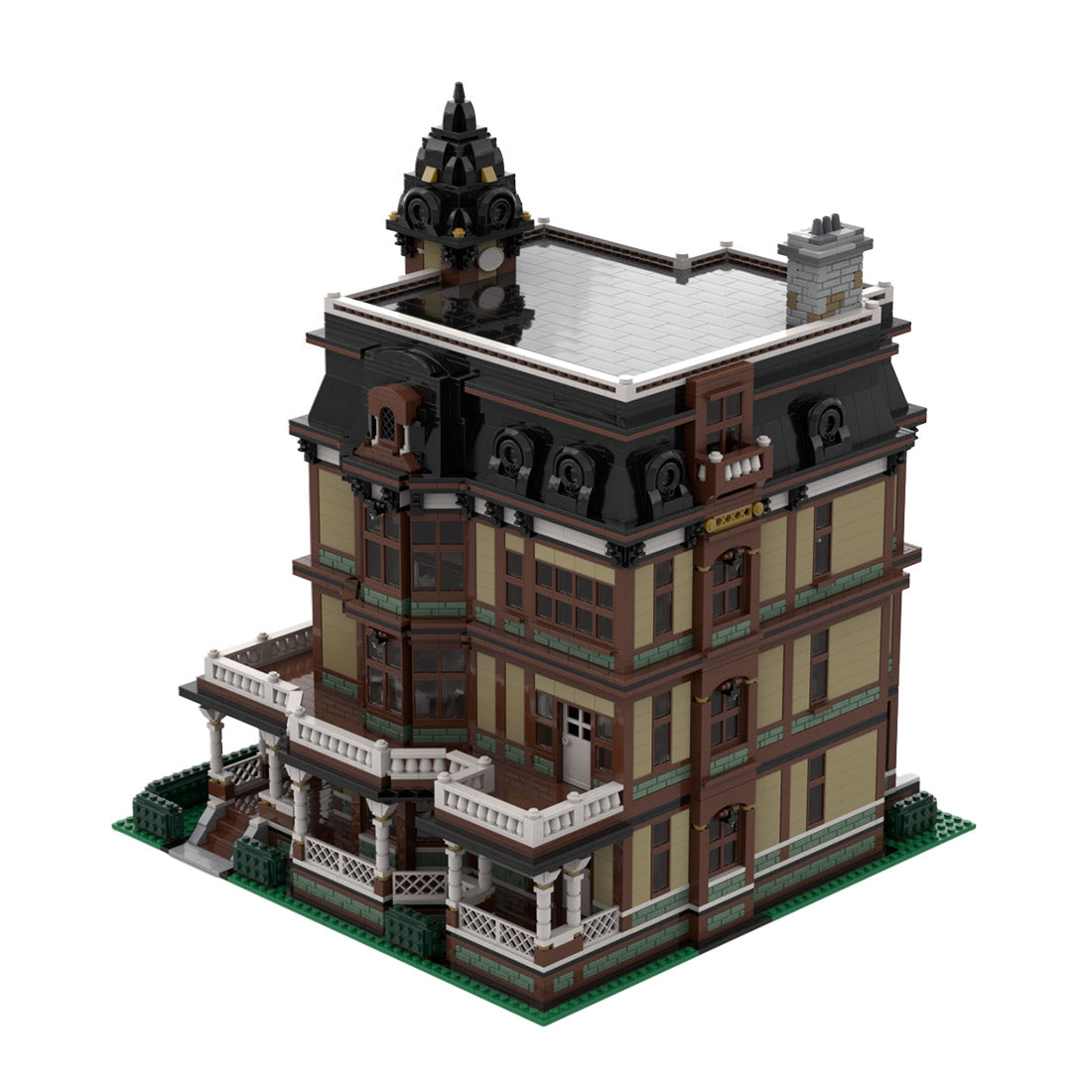 queen anne house large bolivian style architectural street scene building blocks