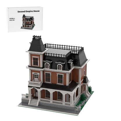 second empire house large architectural street scene building blocks