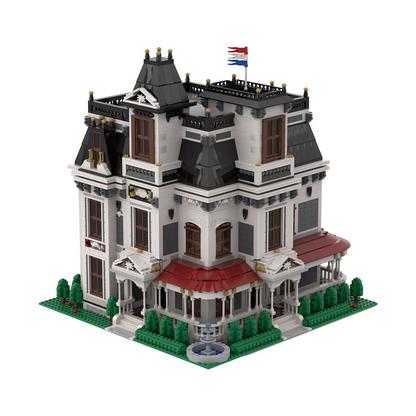 victorian garden mansion street scene building block