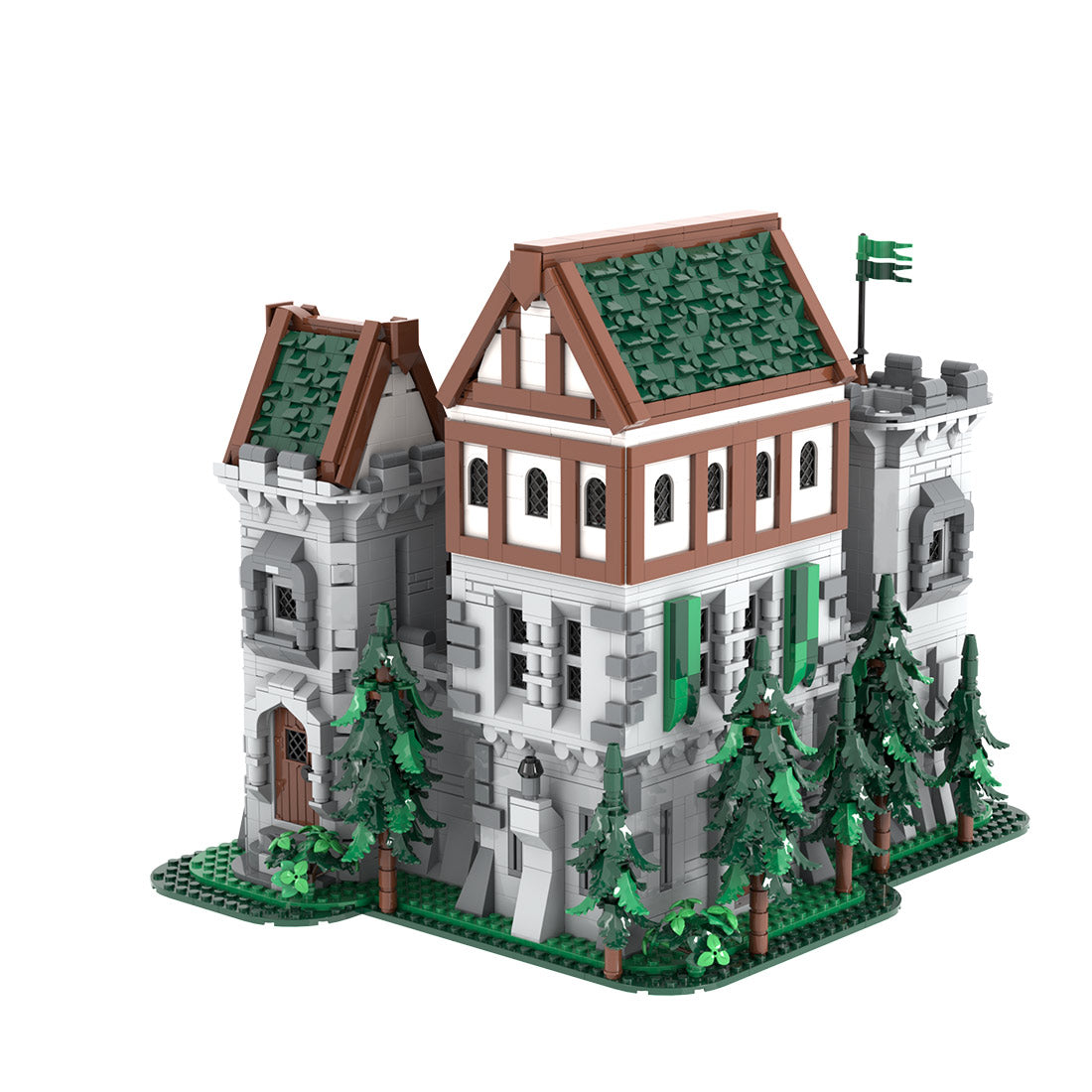 moc-241818 green dragon knights’ castle building blocks set (4862pcs)