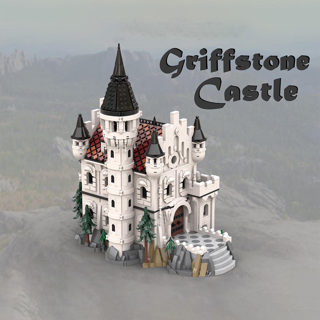 griffstone castle moc building blocks set detailed medieval fortress display model