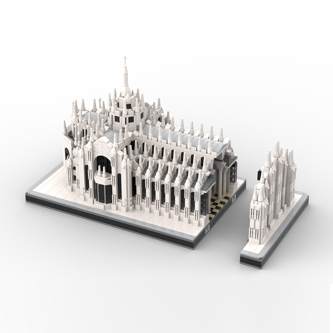 italian landmark building blocks, duomo di milano gothic cathedral model