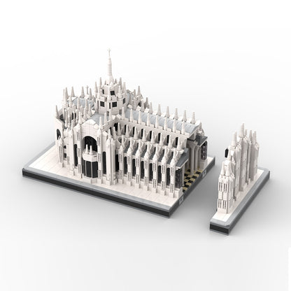 italian landmark building blocks, duomo di milano gothic cathedral model