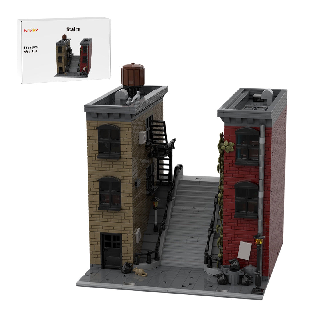 joker stairs moc building blocks set 3889pcs modular street view architectural kit