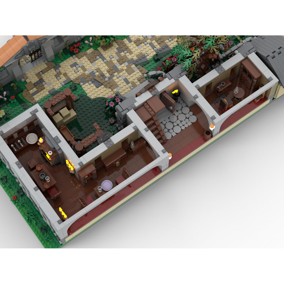 large medieval manor building block set