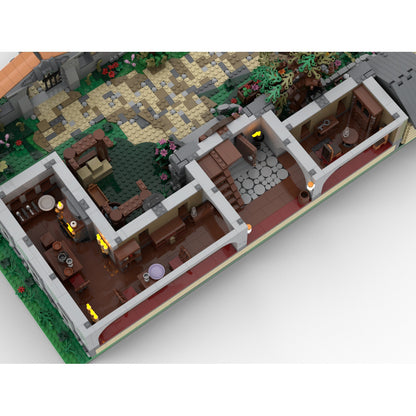 large medieval manor building block set