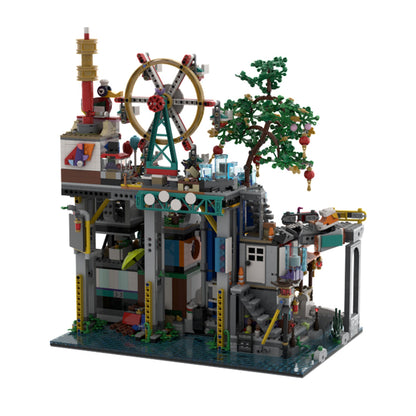 lordalien moc-187763 floating city hanging town building blocks set