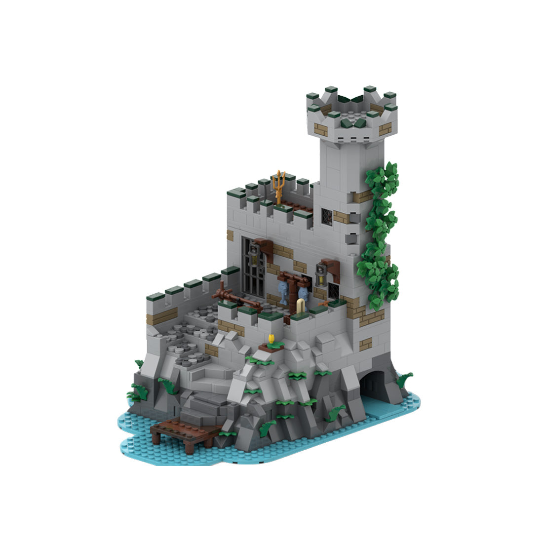 medieval island prison building block set