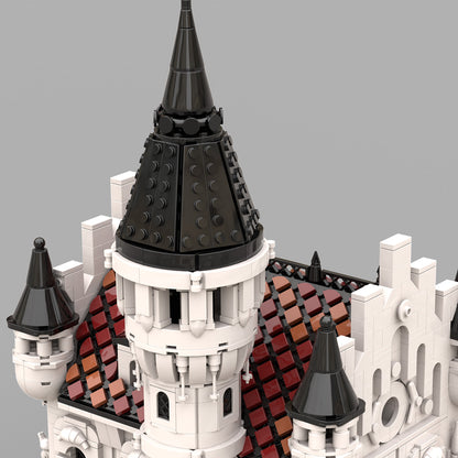 medieval knight castle building blocks model with throne room dungeon and armory