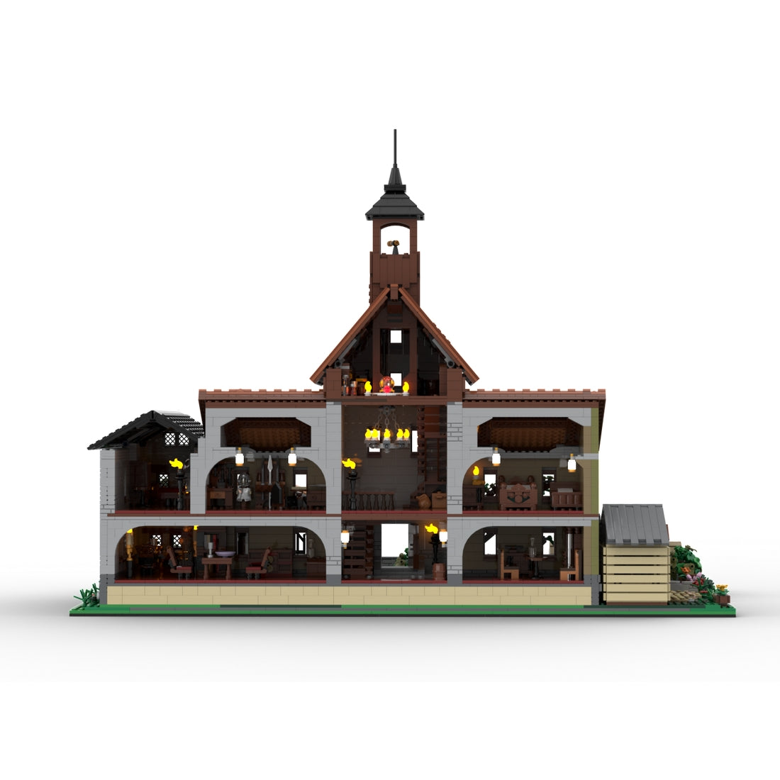 medieval manor moc building set
