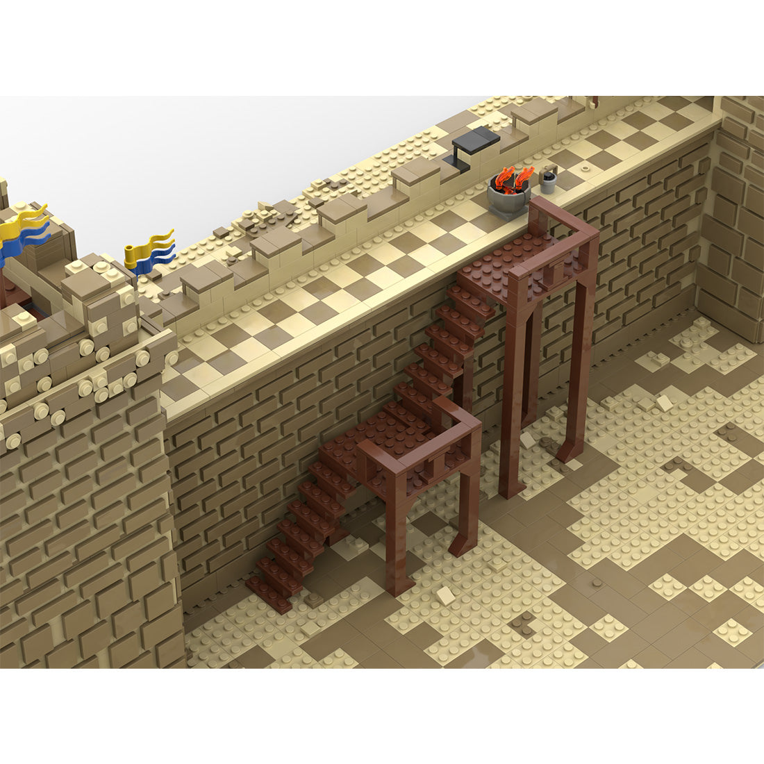 medieval siege of jerusalem building block model