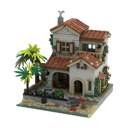 mediterranean coastal house building blocks set