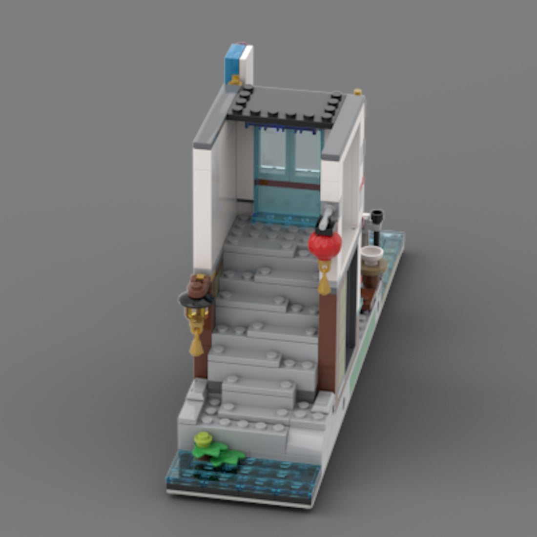 moc-125588 modern city street view noodle shop building blocks set by lordalien