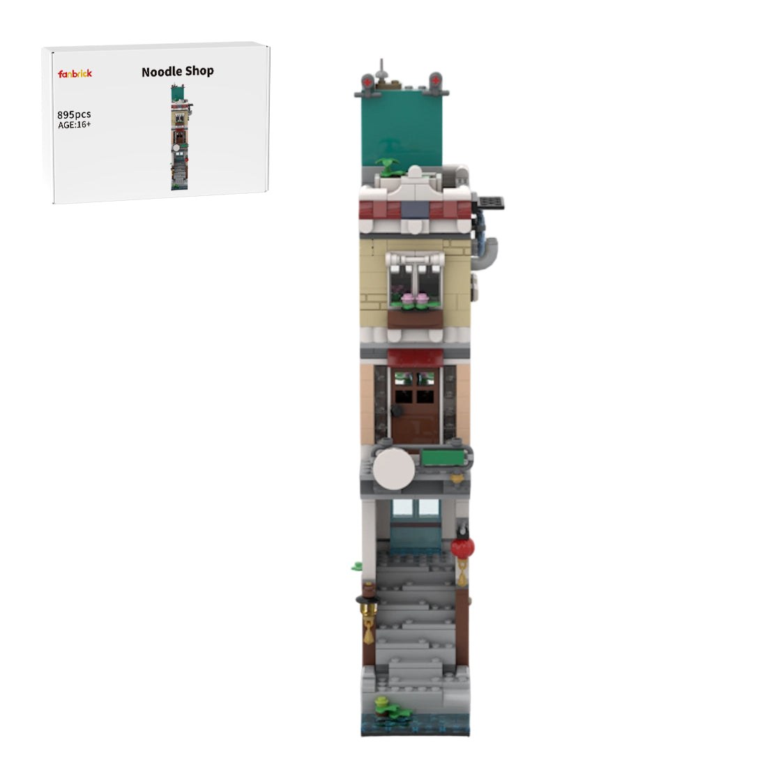 moc-125588 modular noodle shop building blocks set by lordalien