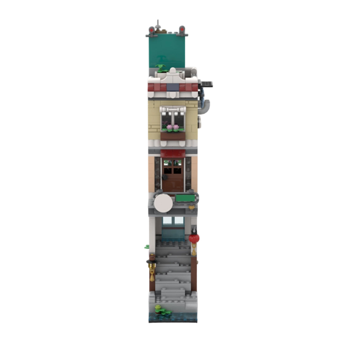 moc-125588 noodle shop street view building blocks set, modular city architecture model