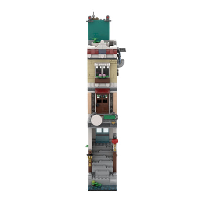 moc-125588 noodle shop street view building blocks set, modular city architecture model