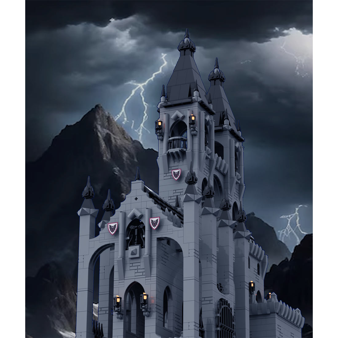 moc-186929 gothic horror castle moc building blocks
