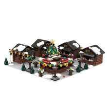 moc-201458 european christmas market building blocks set winter village model 1855pcs