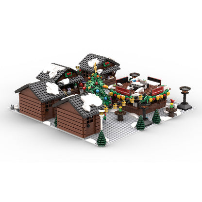 moc-201458 european style christmas market building blocks holiday display set 1855pcs