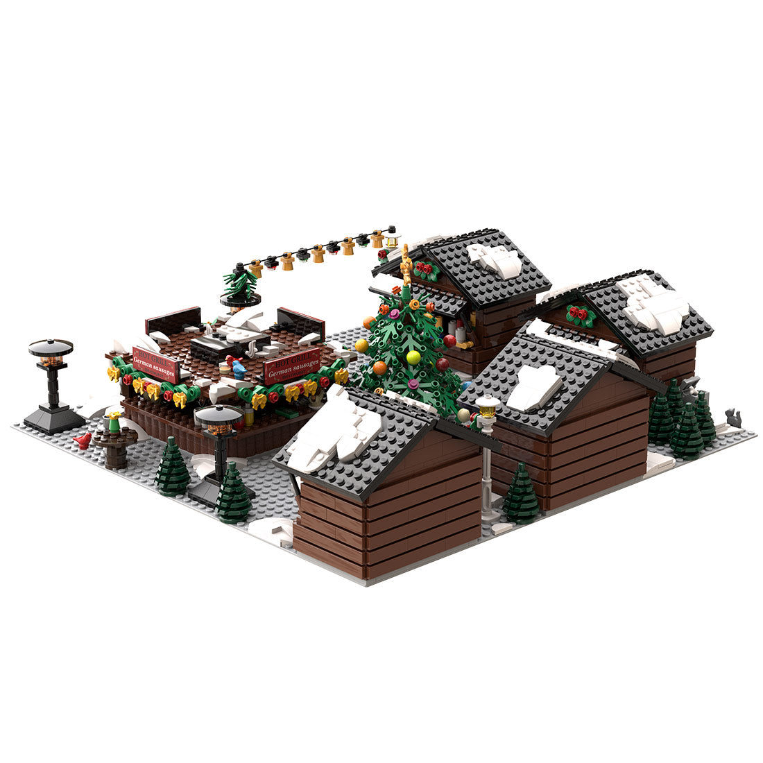 moc-201458 winter christmas village building blocks european street scene collection