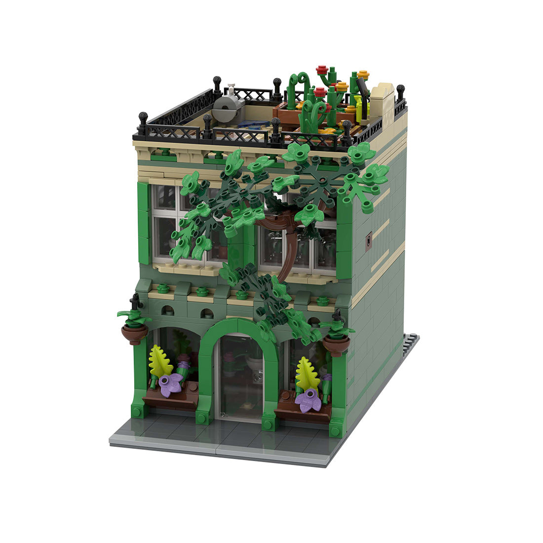 moc-209268 green vine flower shop building block