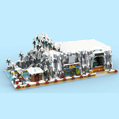 moc-217169 winter village building blocks set christmas snowy street scene model