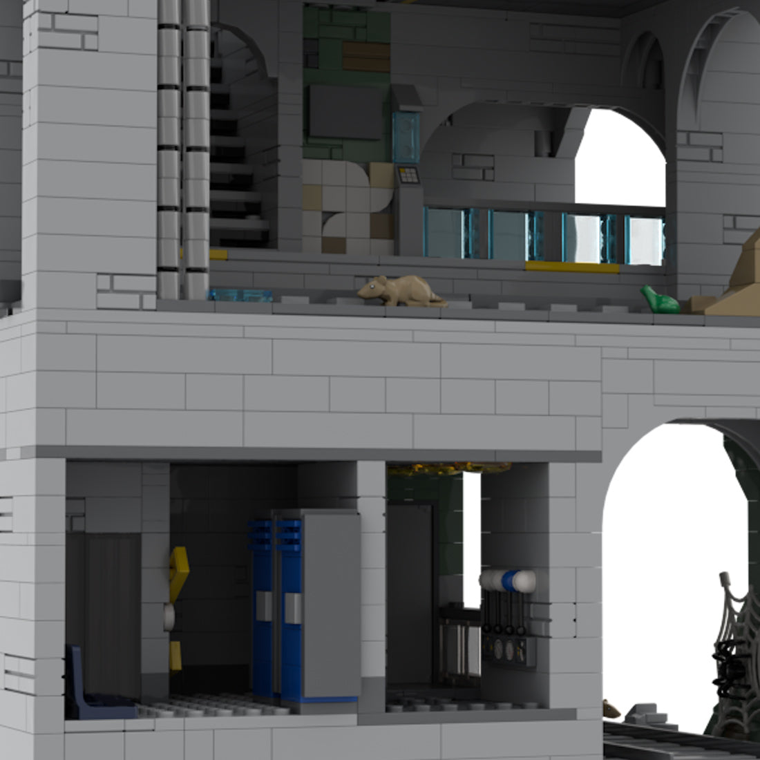 moc-218232 modular city subway station architecture building blocks