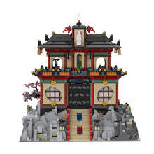 moc east asian shrine tower building blocks set traditional asian architecture display model