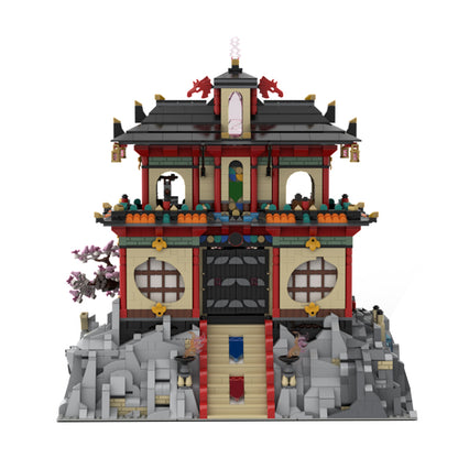 moc east asian shrine tower building blocks set traditional asian architecture display model