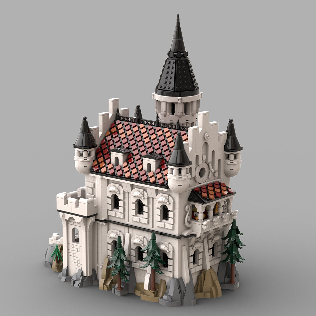 moc medieval castle building blocks set griffstone knight fortress architectural model