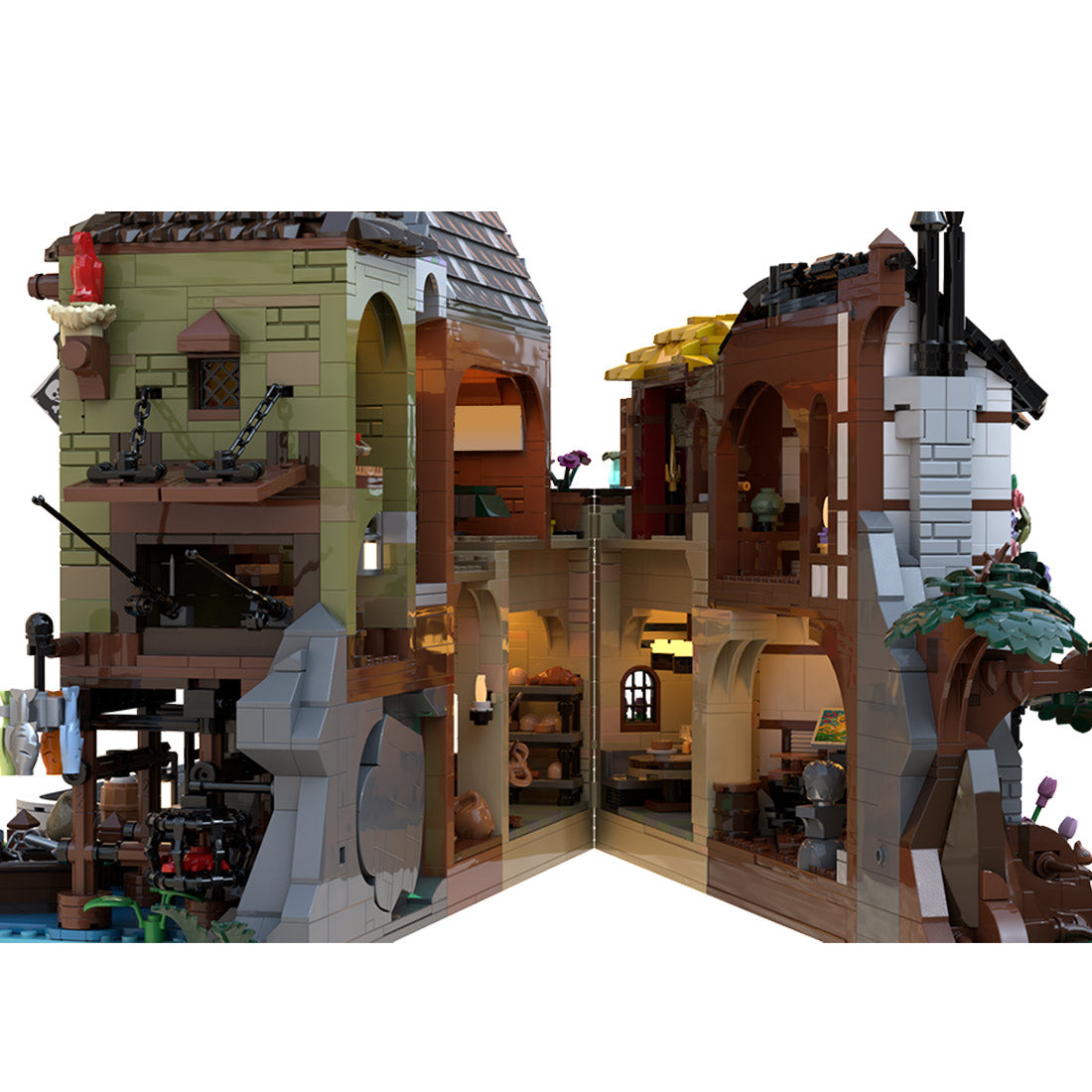moc old town wharf building blocks set modular city house street view collection