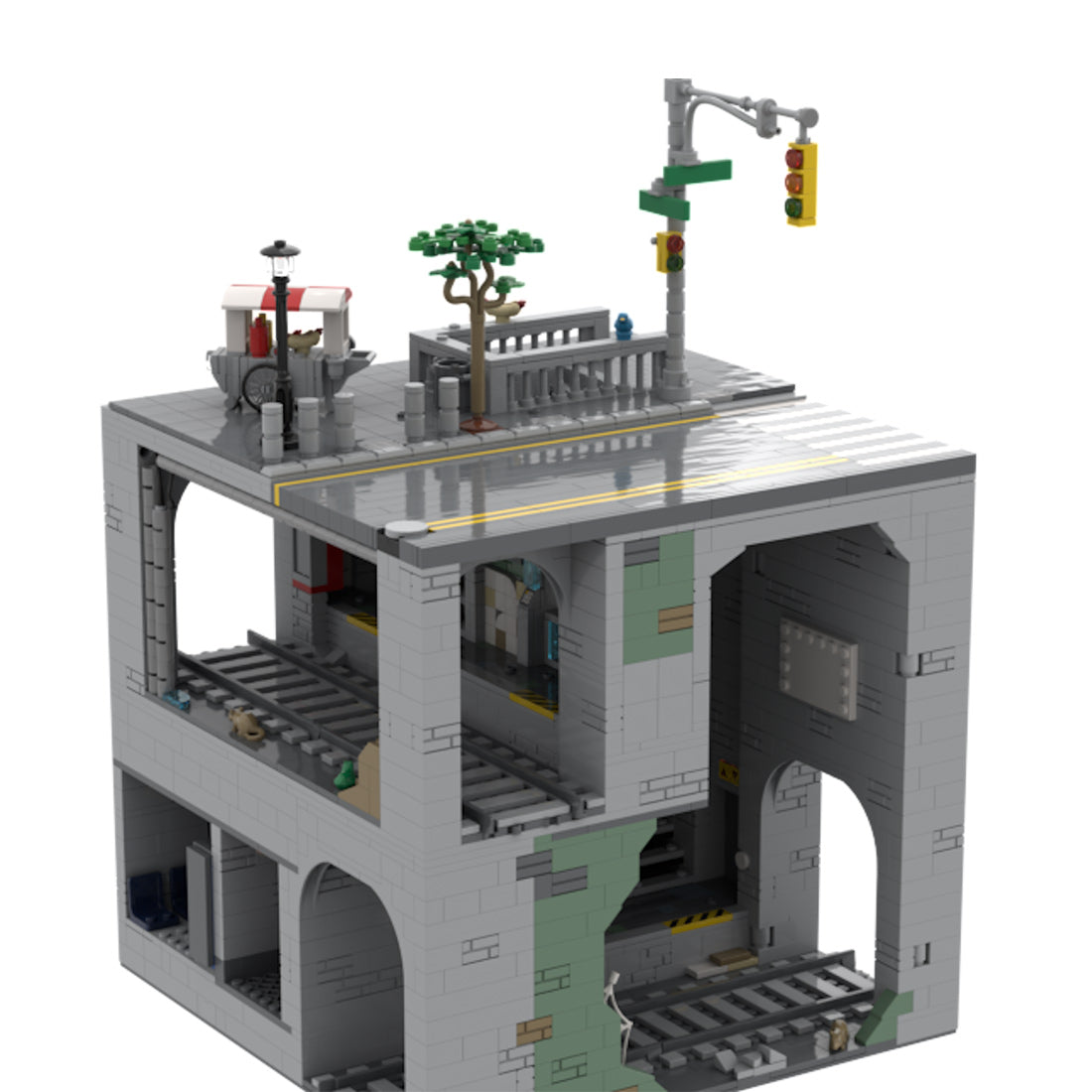 new york city subway station architecture building blocks set by lordalien