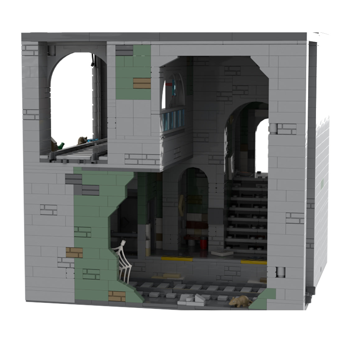 new york underground metro station building blocks street scene model