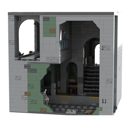 new york underground metro station building blocks street scene model