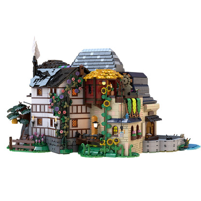 old town wharf modular building blocks street view city architecture display model