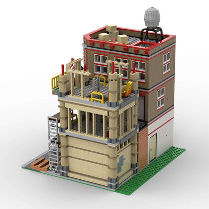post office and construction site building blocks