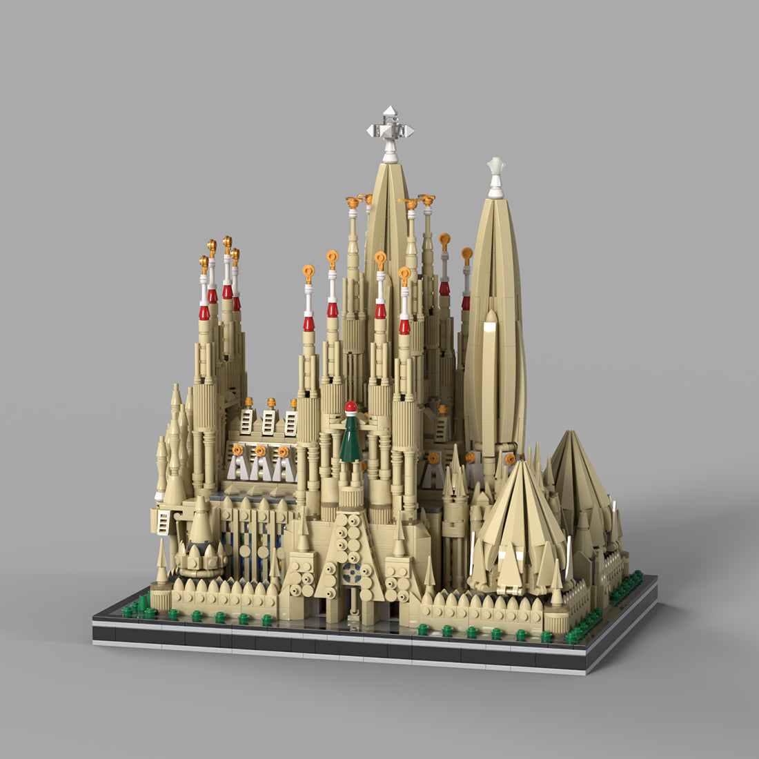 sagrada familia basilica architectural building block model