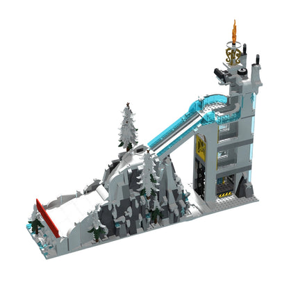 snow mountain ski jump building block set winter sports moc display model