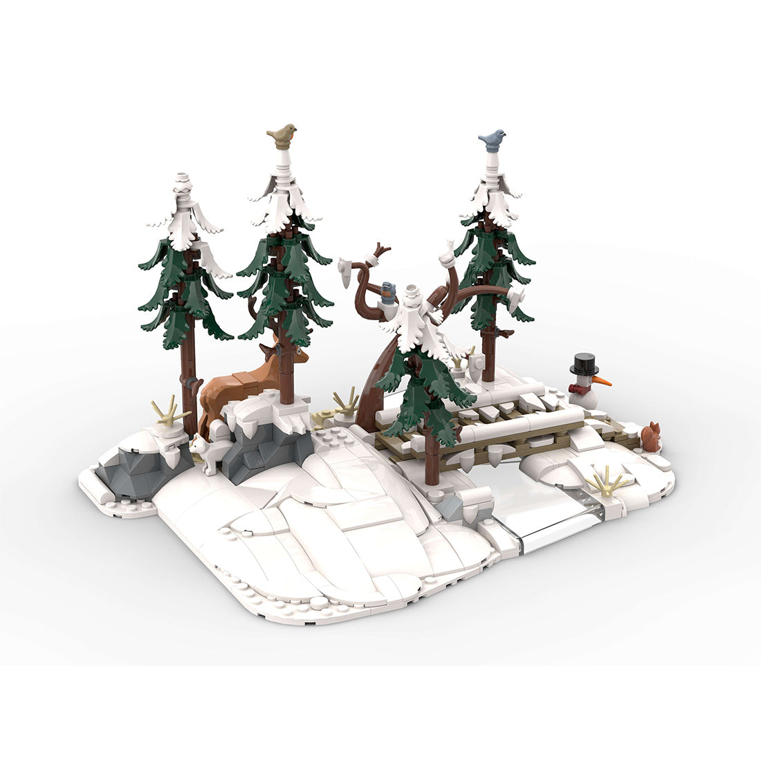 snowy winter scene building blocks